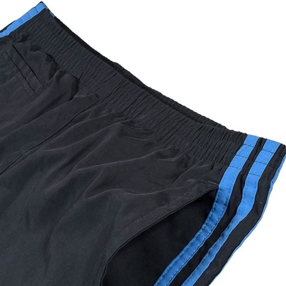 Adidas size small dark grey with blue stripes Capri pants elastic waist & ankles - Picture 3 of 15